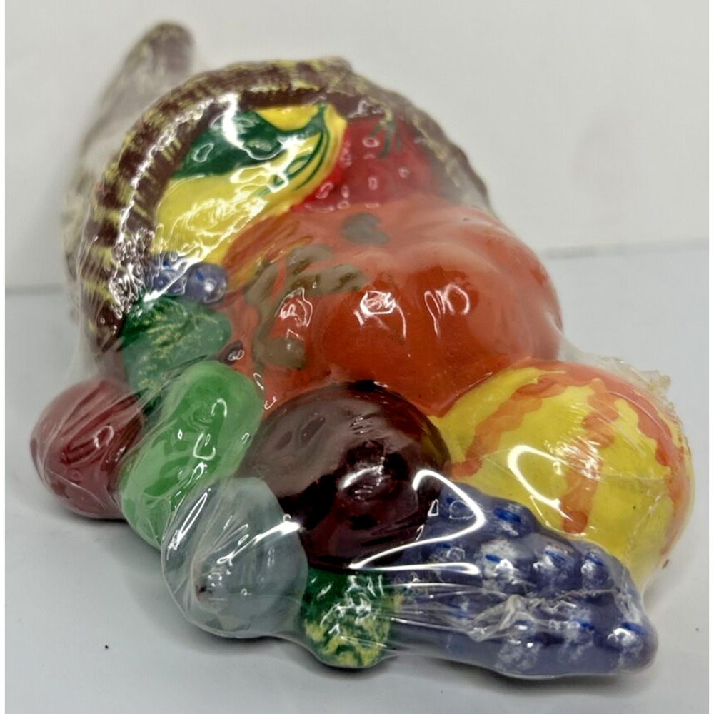 Vintage Thanksgiving Cornucopia Candle‎ New in Packaging 6" x 3.5" SKU H686